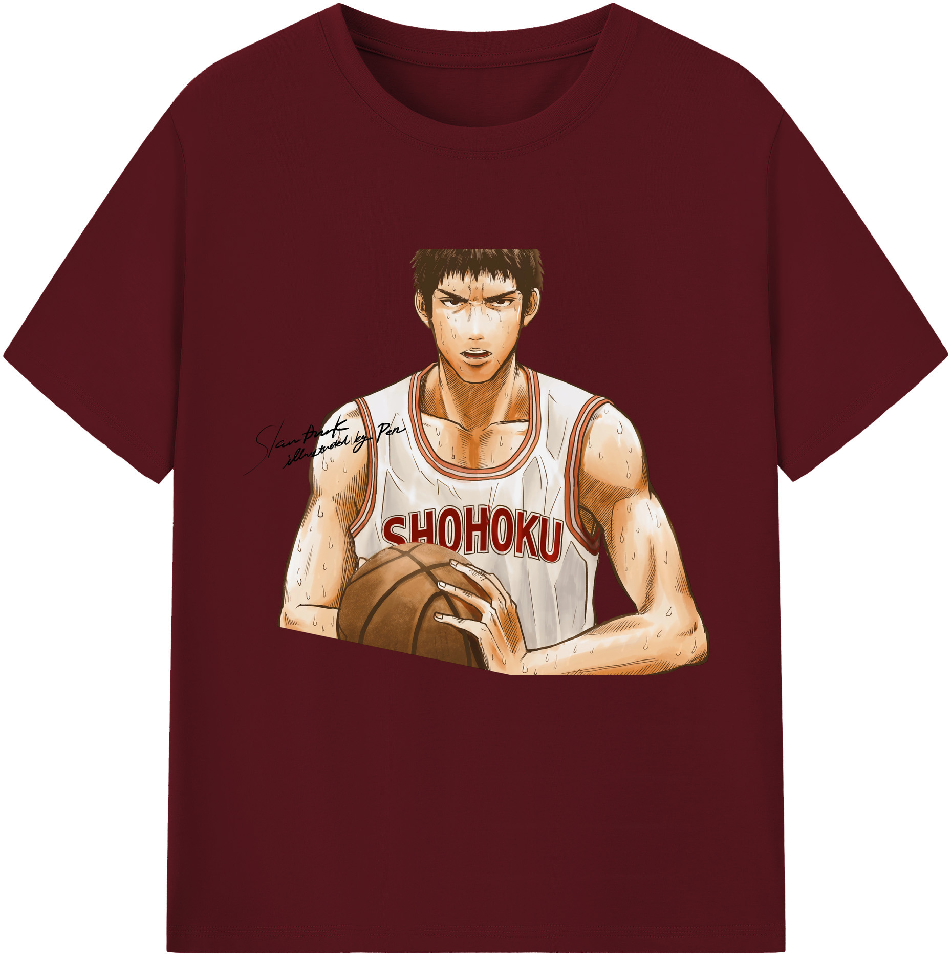 SLAM DUNK／スラムダンク 綿100％半袖Tシャツ（フロントプリント）